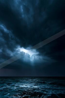 A night sky scene of a storm.