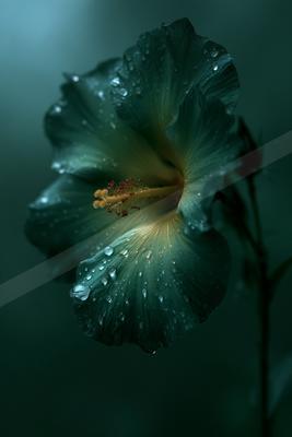 A moody nature scene of flowers.