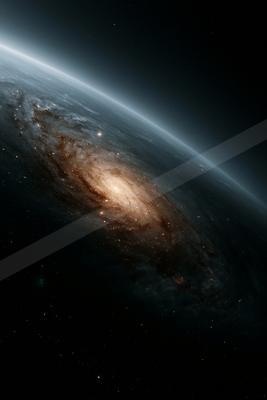 A night sky scene of a galaxy, dust.