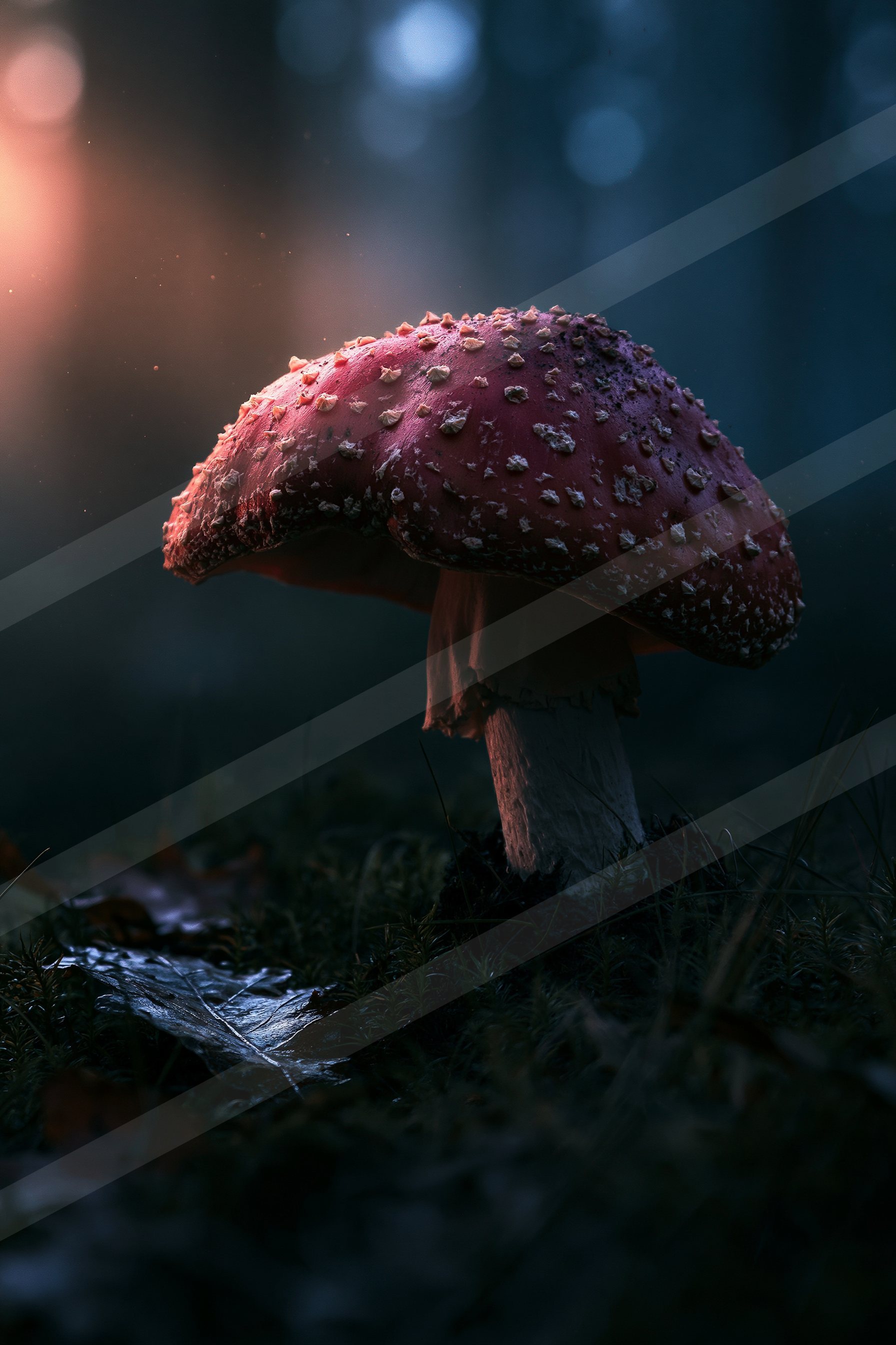 A mysterious macro nature scene of a mushroom.
