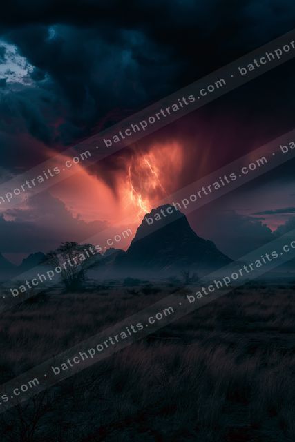 A dramatic sky scene of a storm, dust.