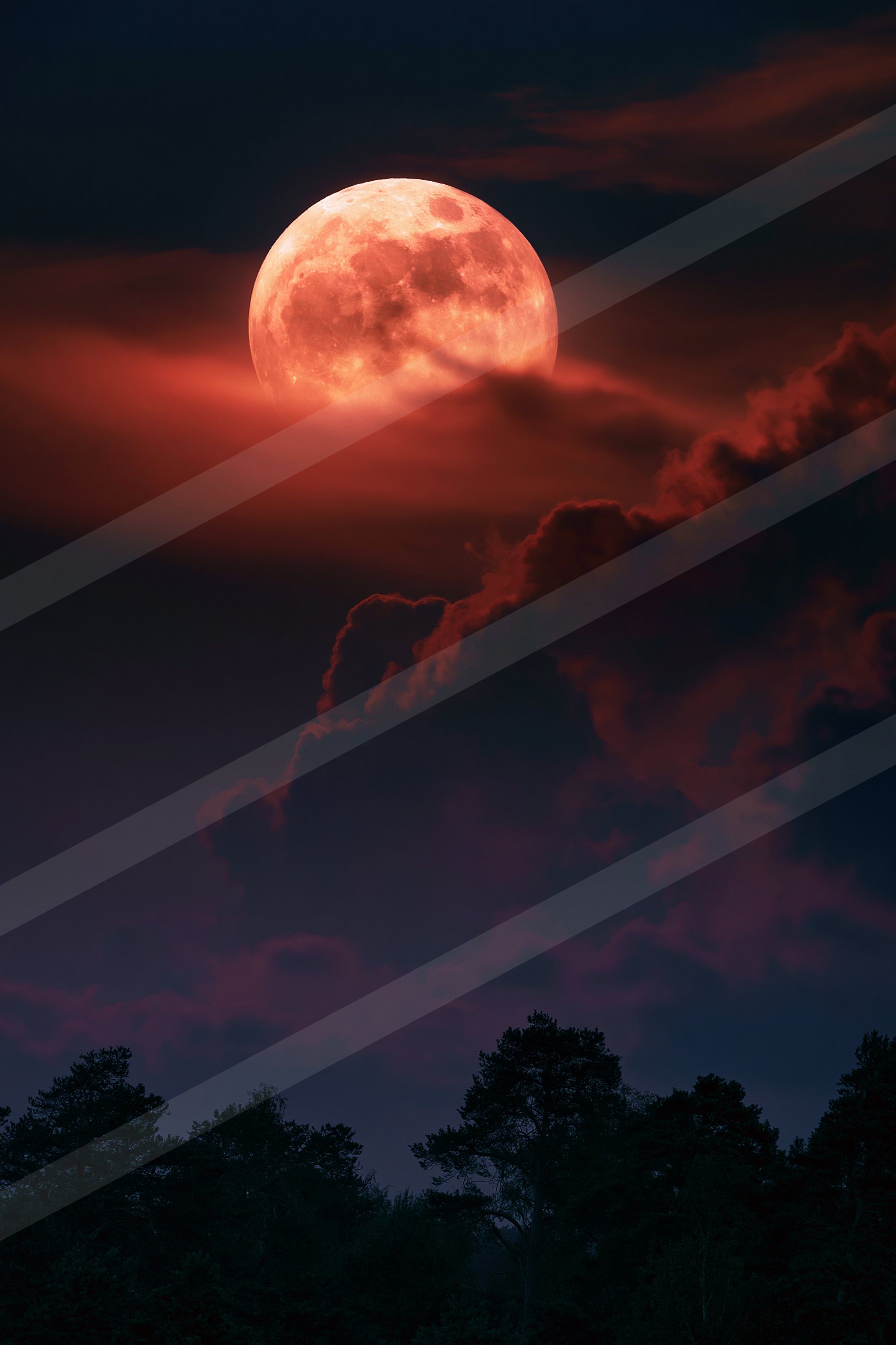 A night sky scene of a moon.
