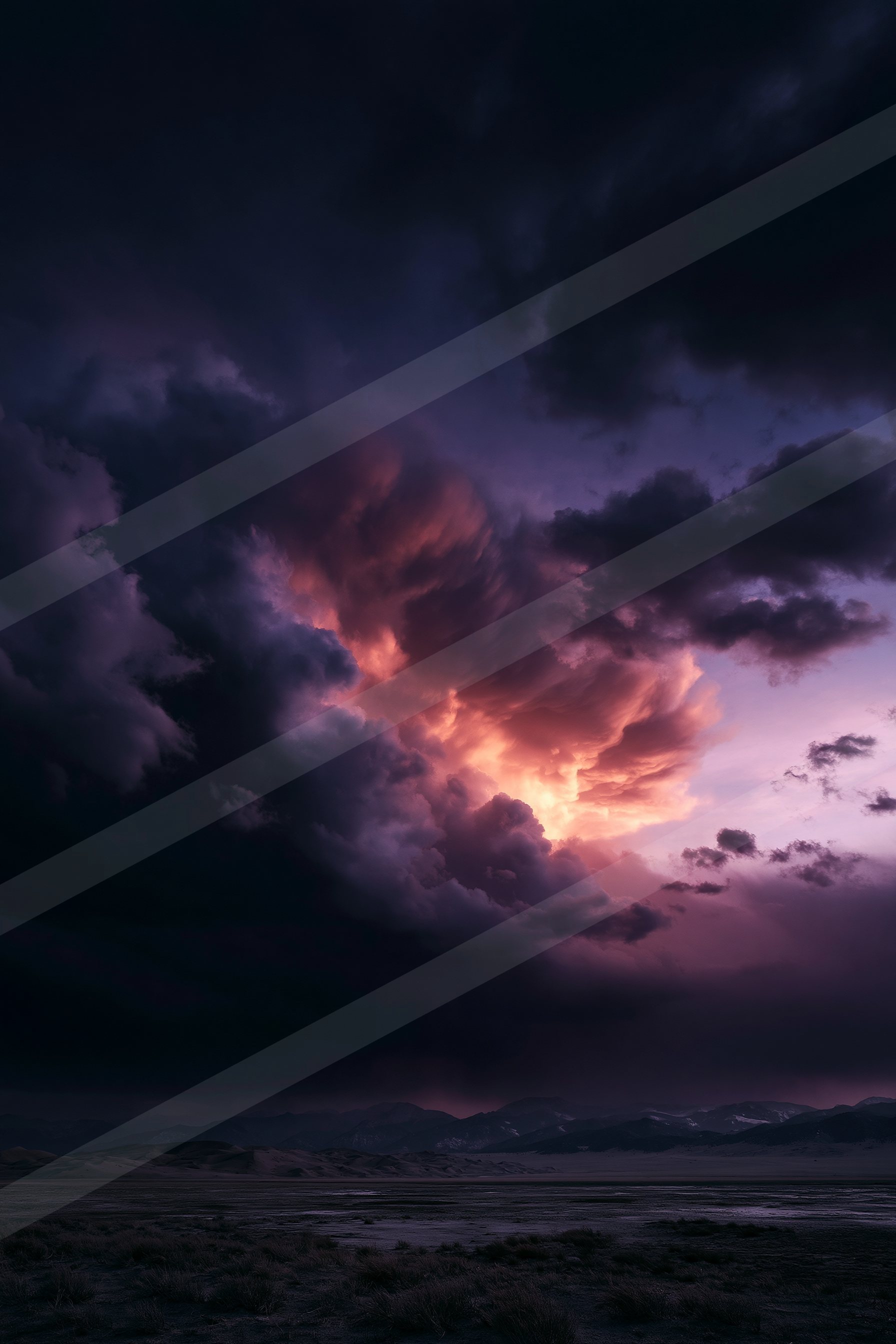 A dramatic panorama sky scene of a storm.