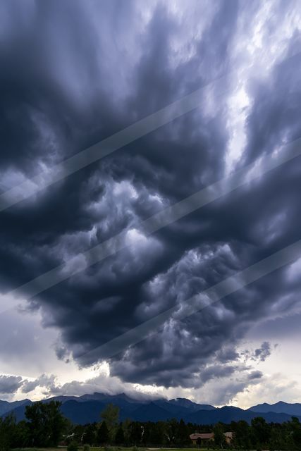 A dramatic panorama sky scene of a storm.