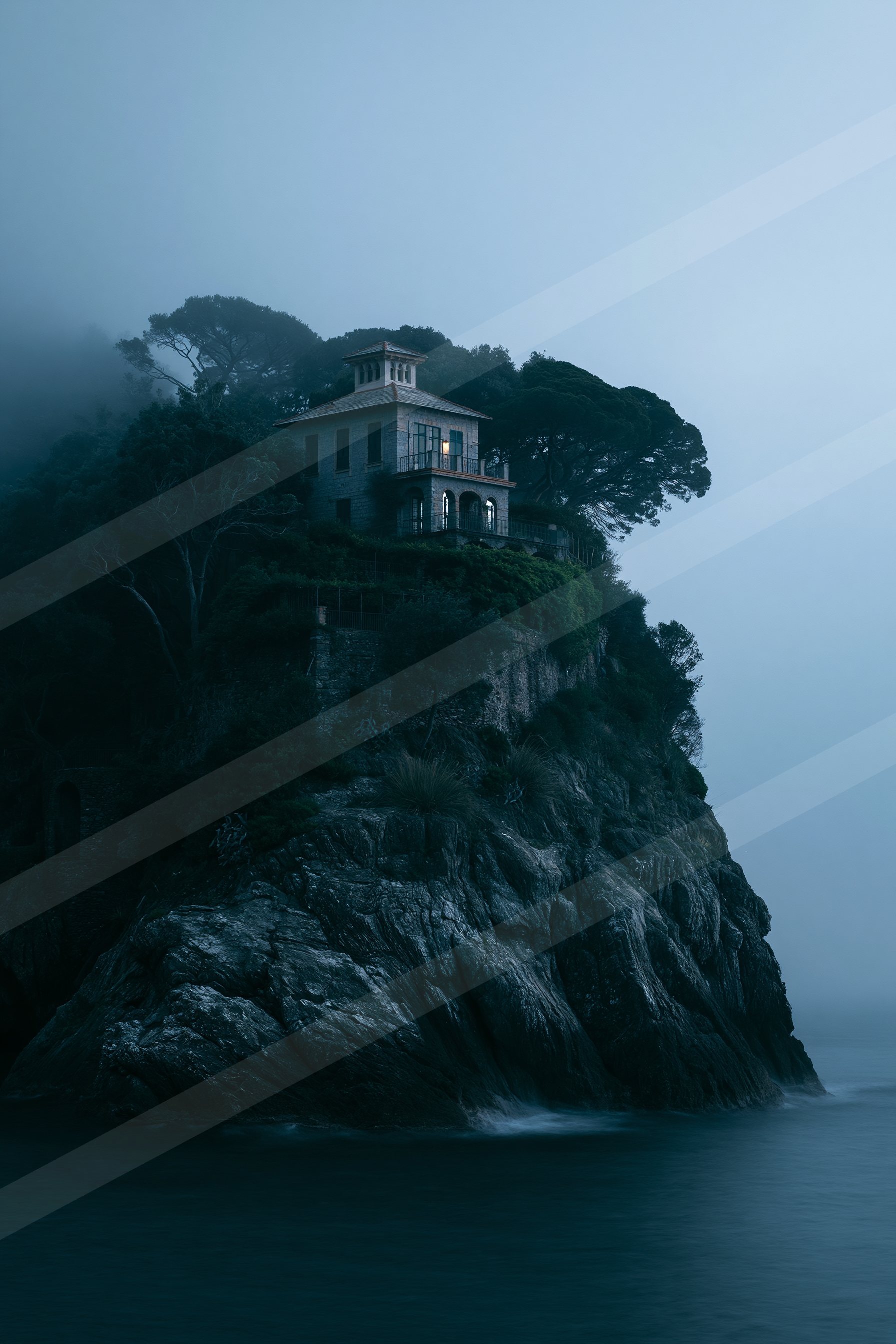Architecture photo in the ocean.