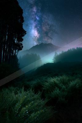 A night sky scene of starry sky.