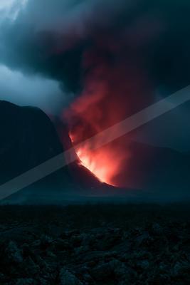 A dramatic landscape of mountains.