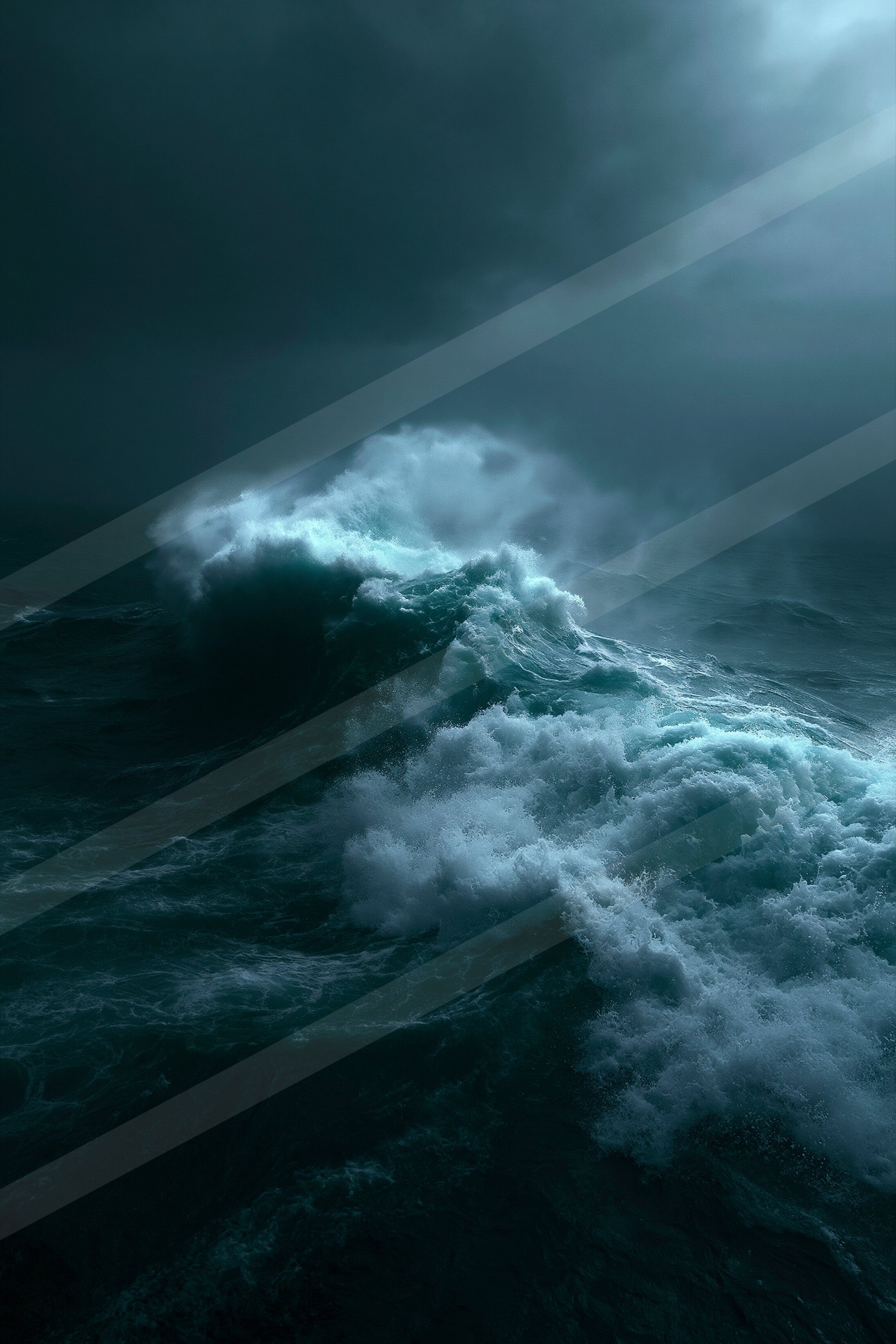 An ethereal water scene of an ocean waves, ripples.