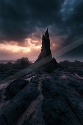 A moody landscape of desert.