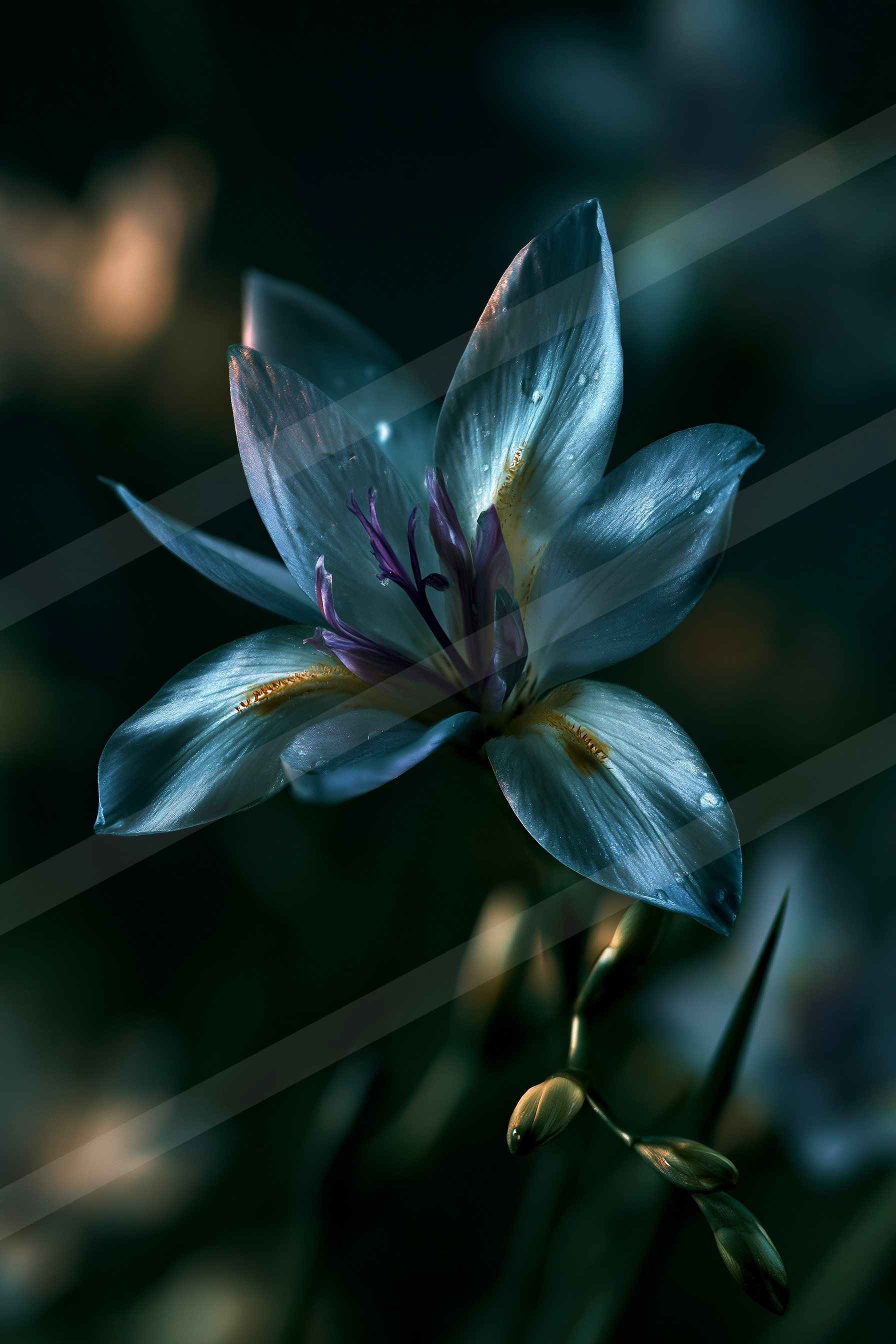 An ethereal macro nature scene of a flowers.