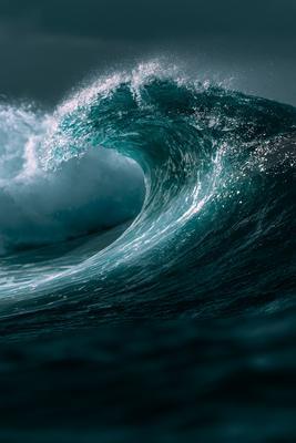 A moody water scene of ocean.