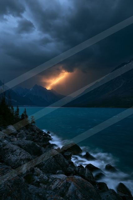 A dramatic long exposure sky scene of a storm.