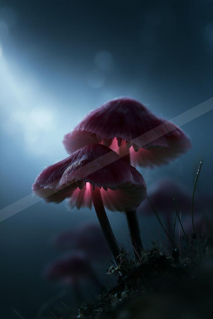 A moody nature scene of flowers.