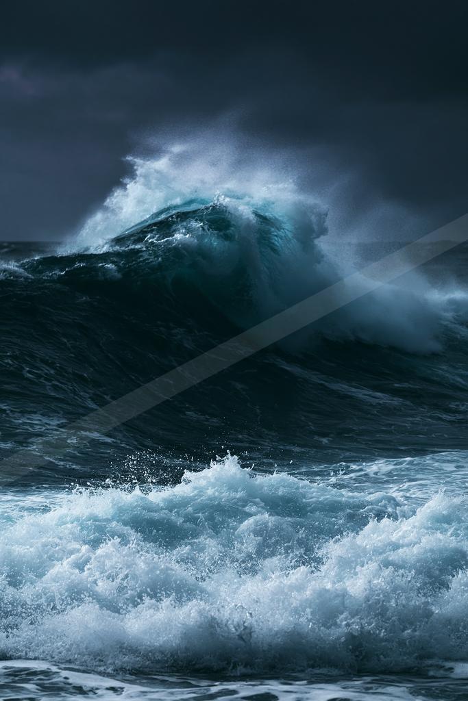 A moody water scene of ocean.