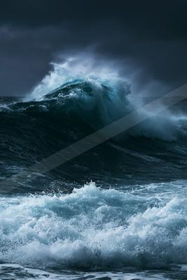 A moody water scene of ocean.