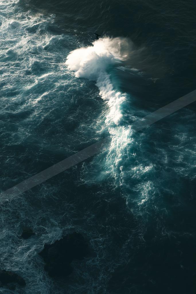 A moody water scene of ocean.
