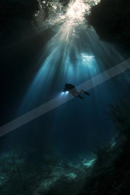 A moody water scene of ocean.
