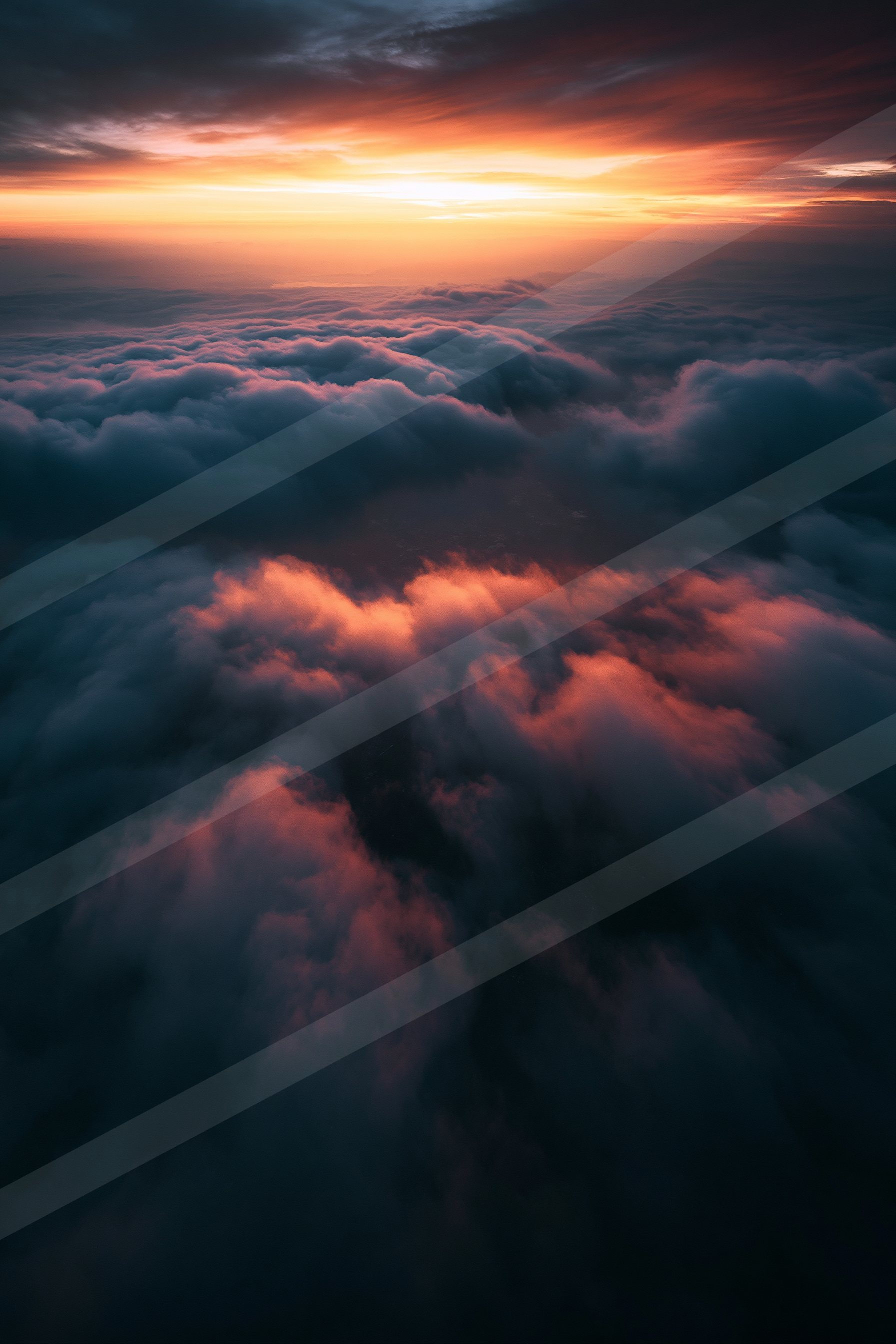 An ethereal high contrast sky scene of a clouds, fog.