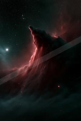 An ethereal sky scene of a nebula, dust.