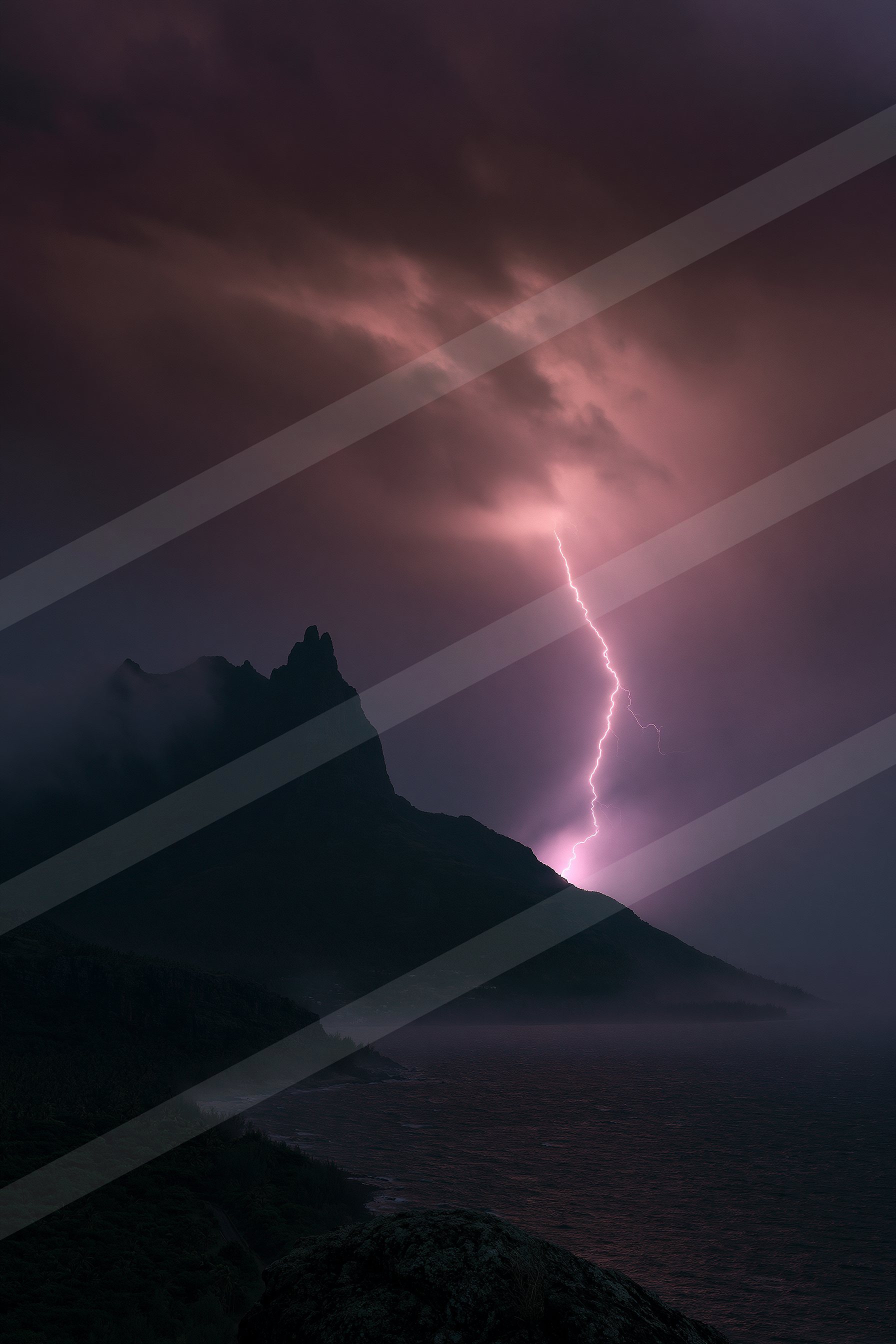 A dramatic sky scene of a lightning.