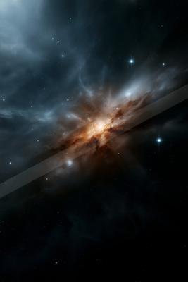A night sky scene of nebula, galaxy.