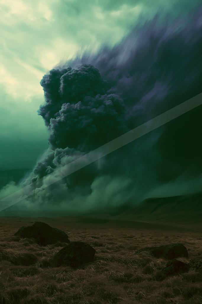 A moody sky scene of clouds, storm, desert.