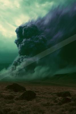 A moody sky scene of clouds, storm, desert.