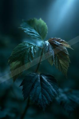 A moody nature scene of plants.