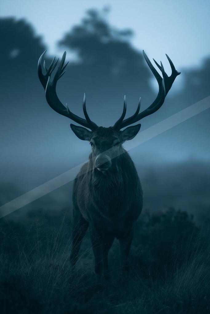 A black-toned moody photograph of hartebeest, gazelle, ibex.
