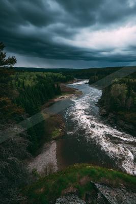 A dramatic long exposure water scene of river.
