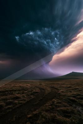 A dramatic sky scene of storm.