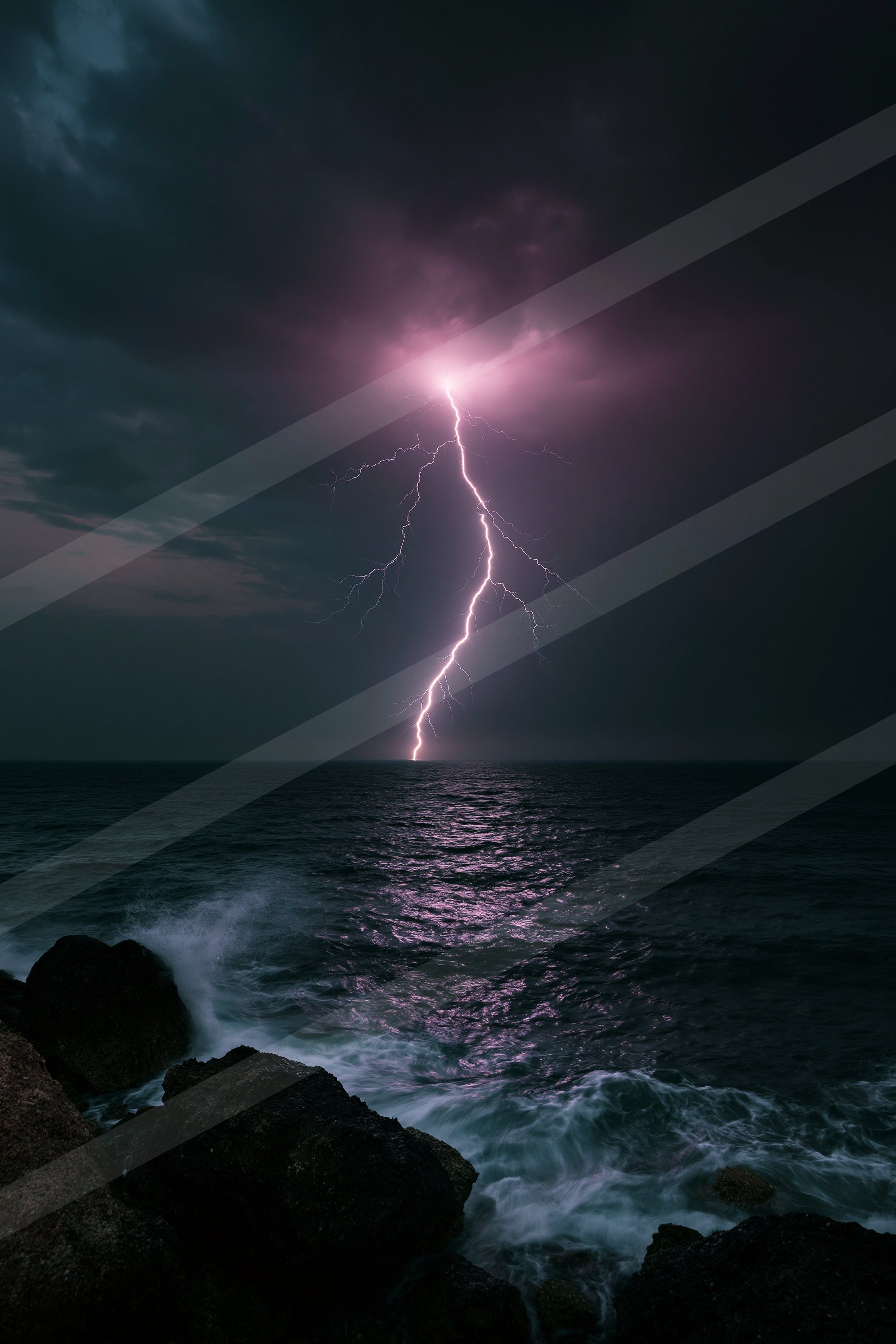 A dramatic sky scene of a lightning.