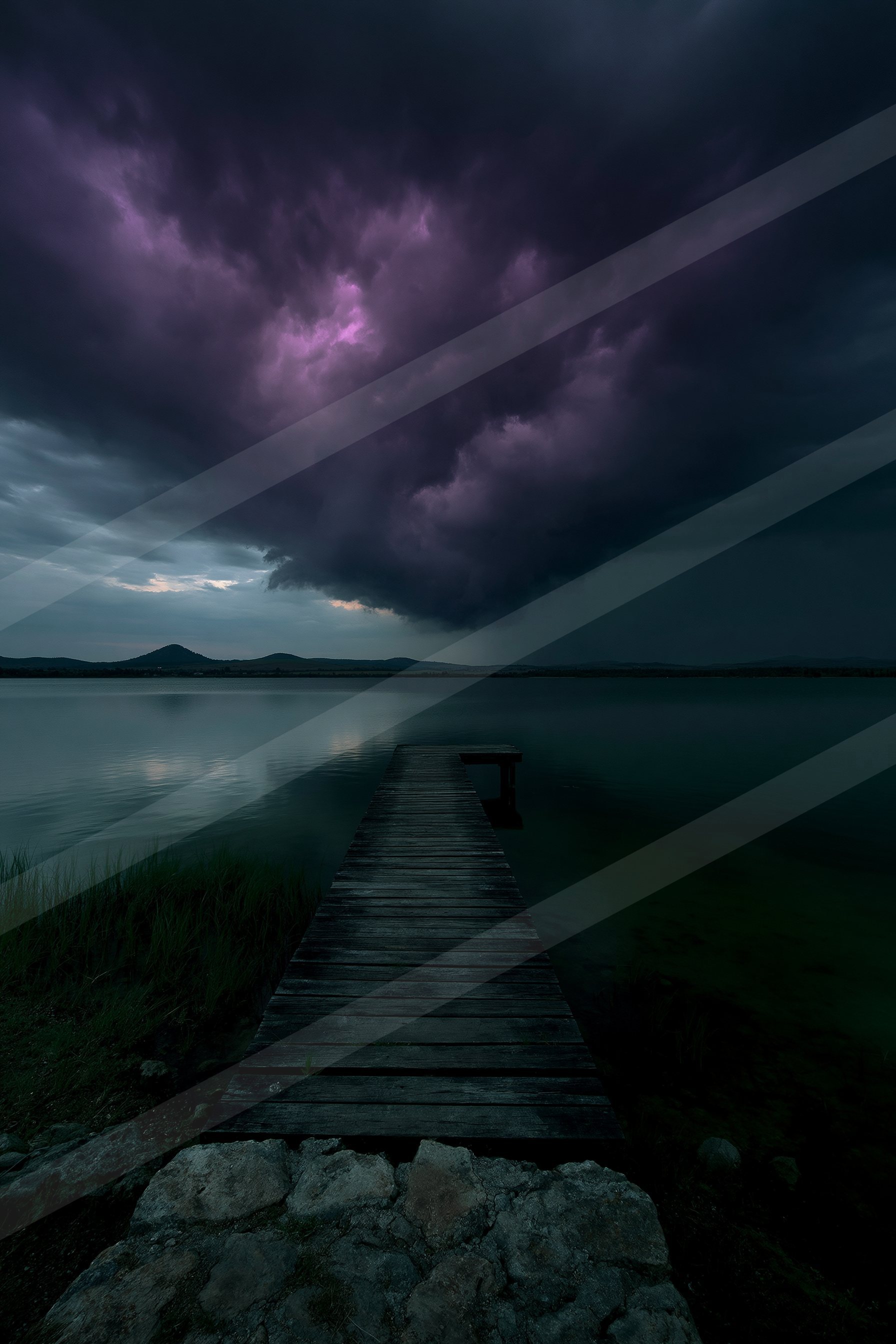 A dramatic long exposure sky scene of a storm.