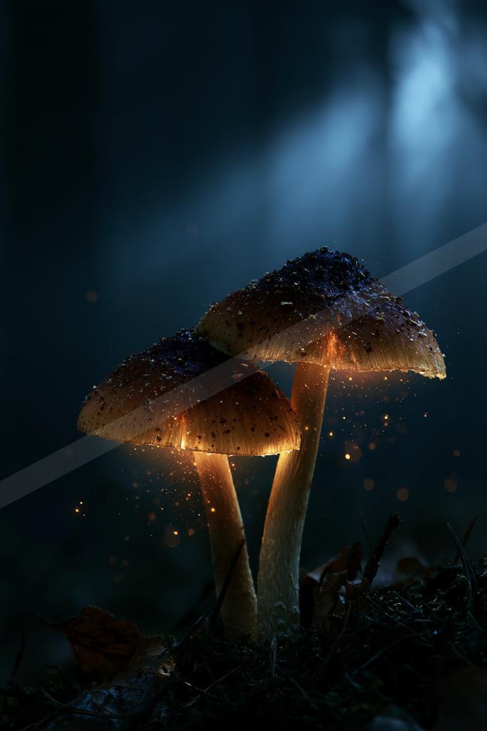 A night nature scene of forest.