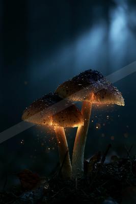 A night nature scene of forest.