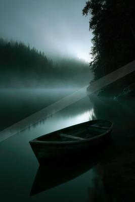 A serene water scene of lake.