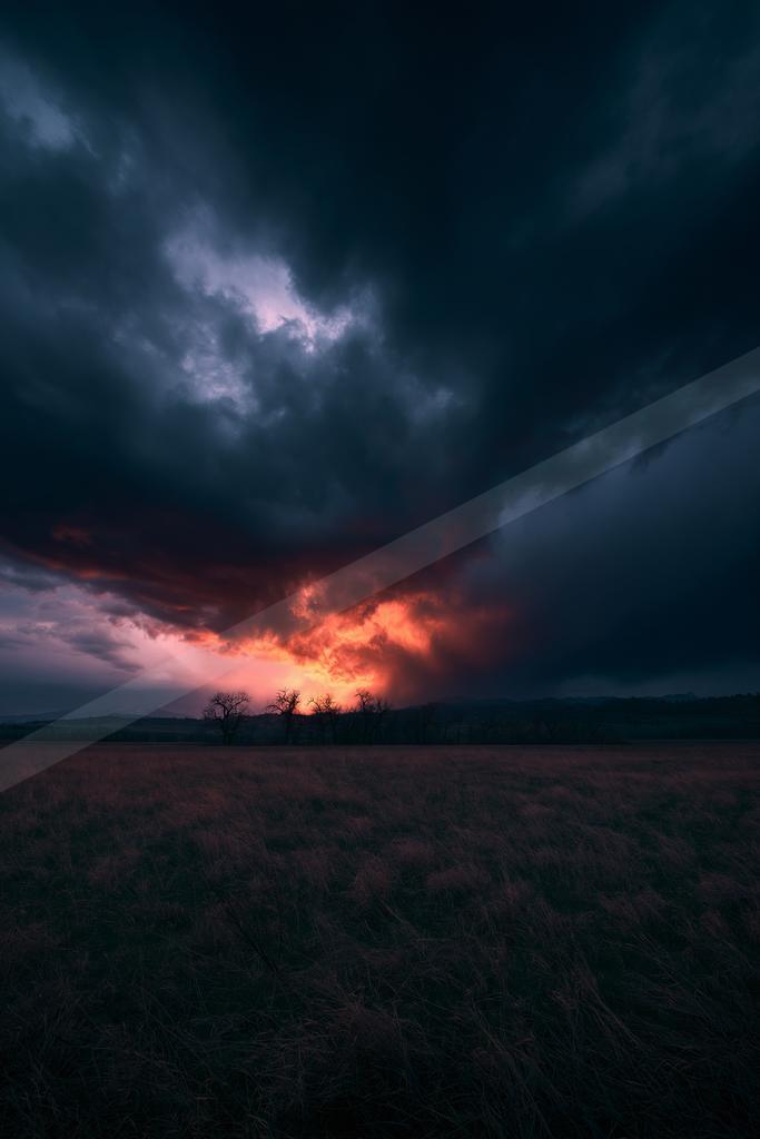 A dramatic sky scene of storm, clouds.