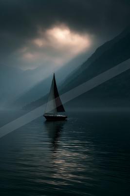 A black-toned moody photograph of catamaran, yawl, schooner.