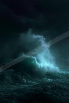 A moody water scene of ocean.