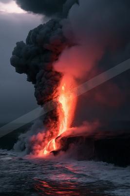 A dramatic sky scene of a storm, fire.