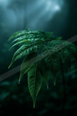 A serene nature scene of plants.