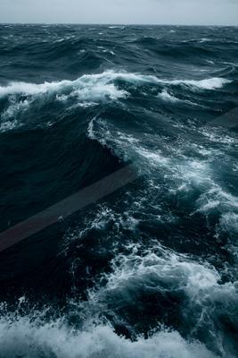 A moody water scene of ocean.