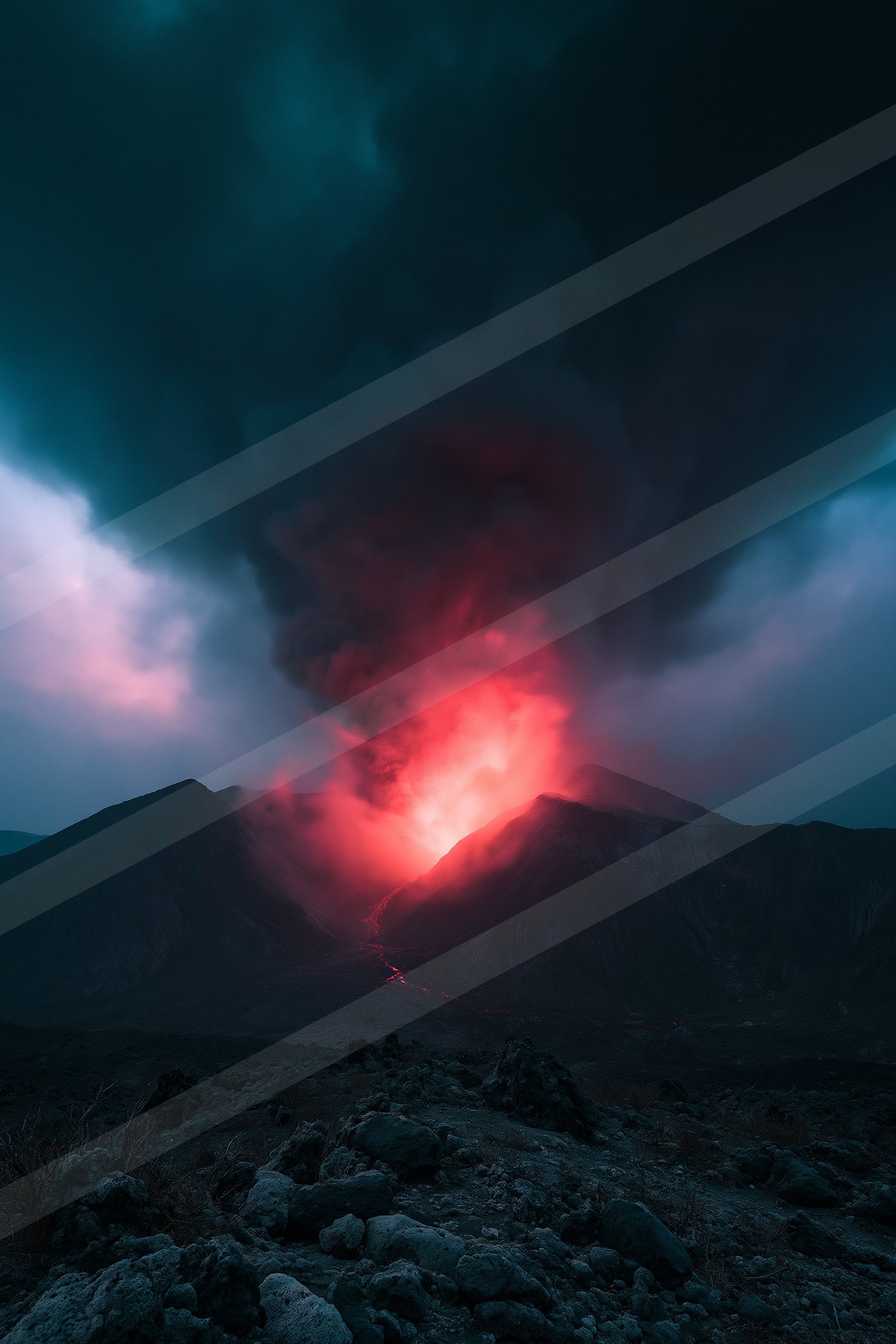 A mysterious long exposure sky scene of a storm, dust.