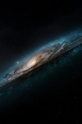 A night sky scene of a galaxy, dust.