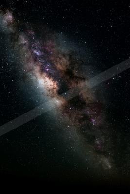 A black-and-white night sky scene of galaxy.