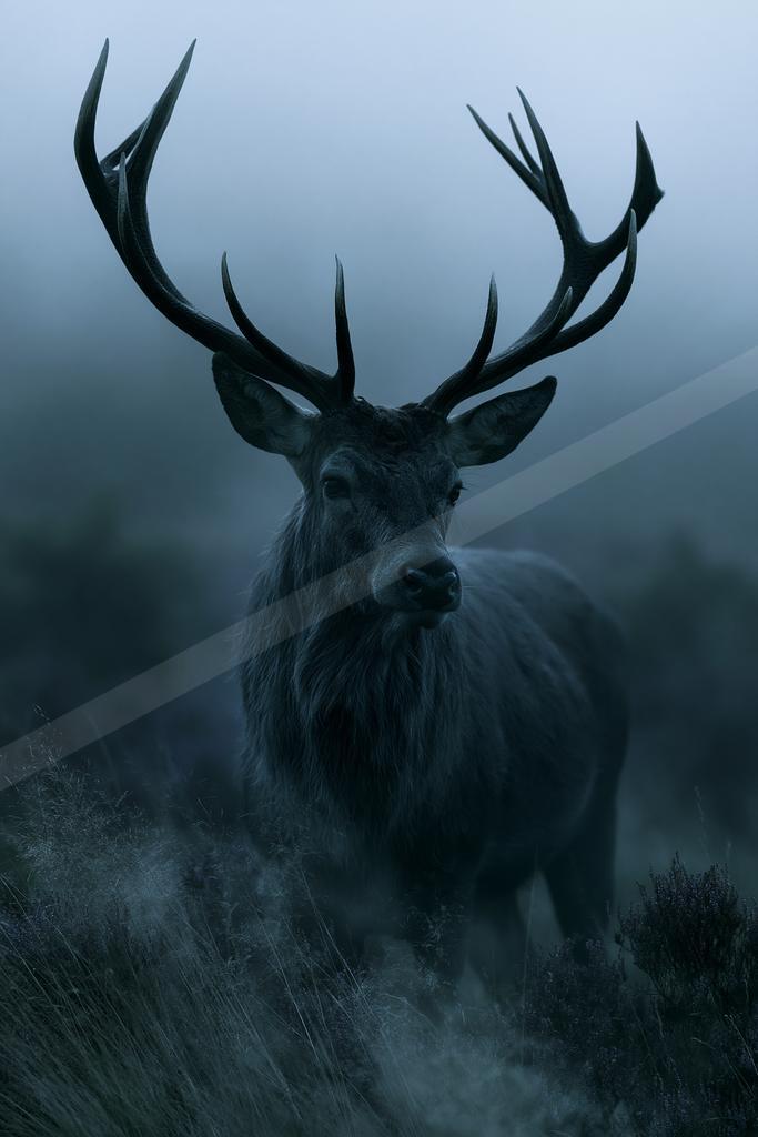 A moody wildlife photo of a deer.