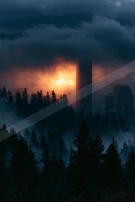 City skyline.