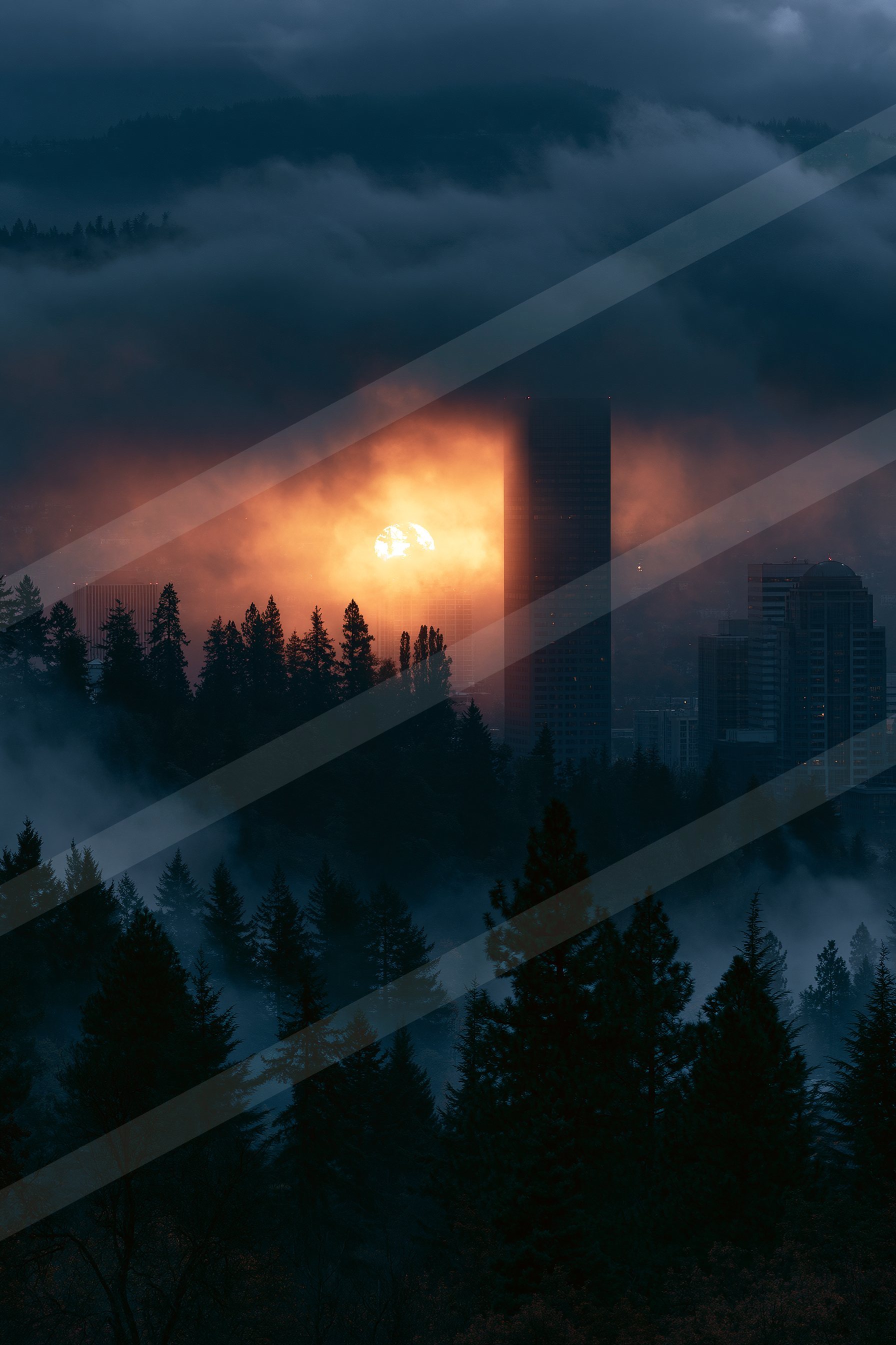 City skyline.