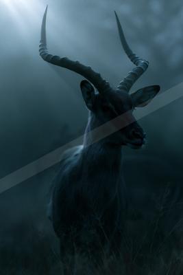 A moody wildlife photo of deer.