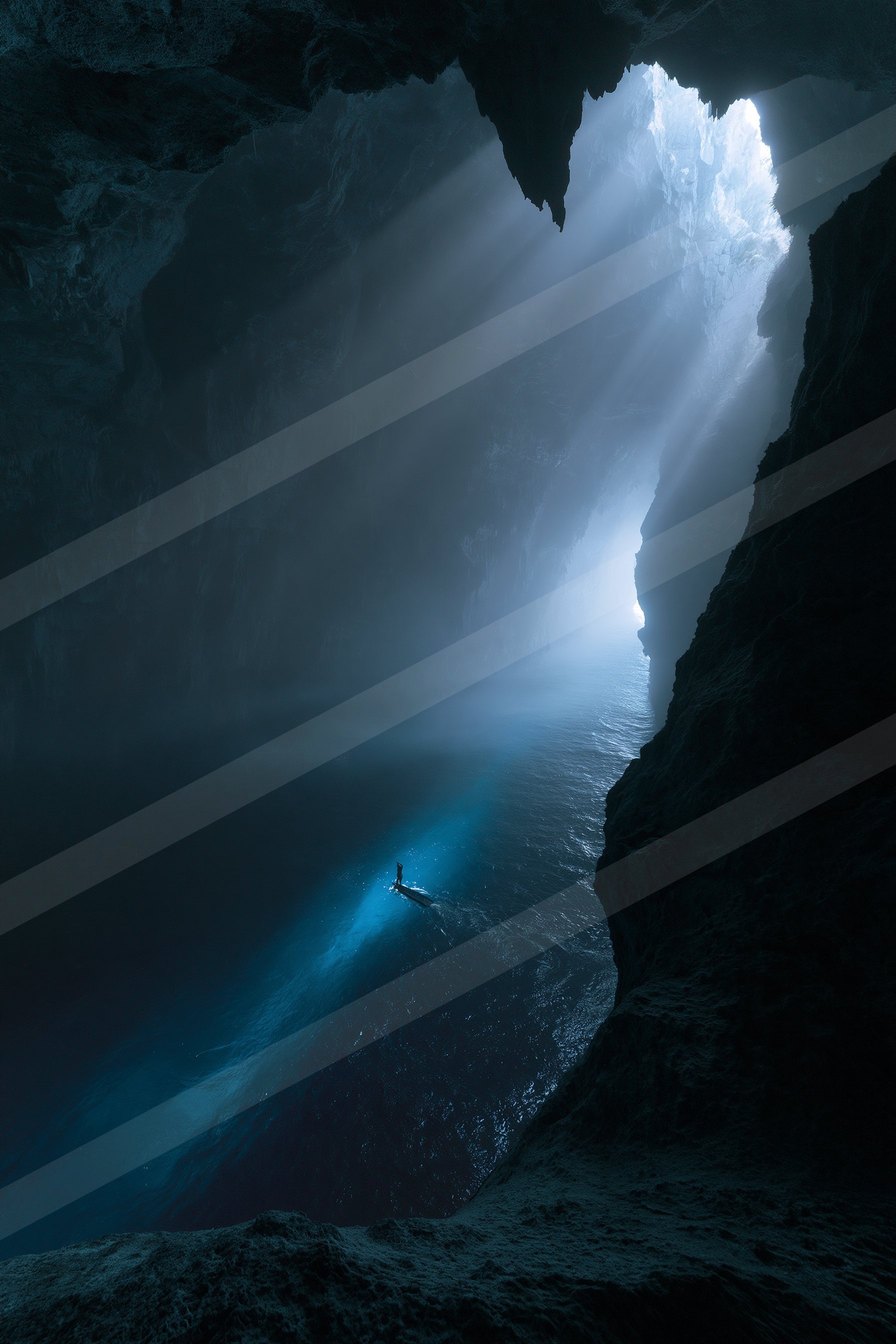 A mysterious landscape of a cave.